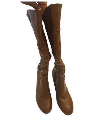 Jessica Clime Cognac Knee High Boots Wide Calf Boho Riding Womens 12W